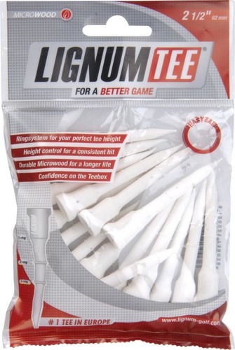 Lignum Tee 62 mm White 16 Pcs