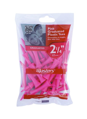 Plastic Graduated Tees 2 1/4 Bag 25 Pink