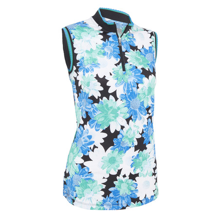 Callaway Printed Floral Zip Mock